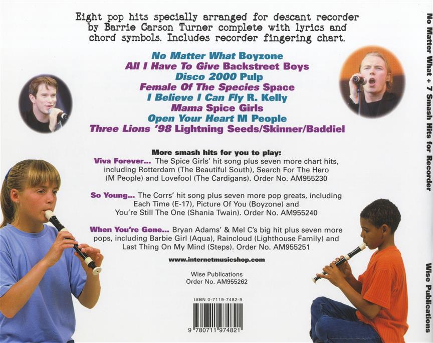 Plus 7 Smash Hits For Recorder: No Matter What